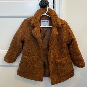 Old Navy Toddler Girls Teddy Car Coat 2T